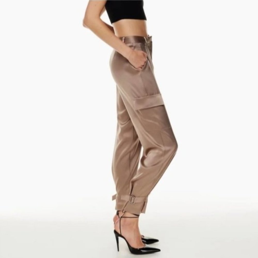 BABATON Refined Satin Cargo Pant Grey Deep Taupe Trouser Pants 0 ARITZIA